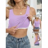 image:imageANRABESS Tank Top for Women Built in Bra Summer Scoop Neck Sleeveless ShirtLight Purple