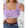 image:imageANRABESS Tank Top for Women Built in Bra Summer Scoop Neck Sleeveless ShirtLight Purple