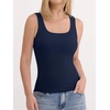 image:imageANRABESS Tank Top for Women Built in Bra Summer Scoop Neck Sleeveless ShirtNavy Blue