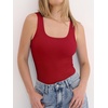 image:imageANRABESS Tank Top for Women Built in Bra Summer Scoop Neck Sleeveless ShirtRed