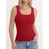 image:imageANRABESS Tank Top for Women Built in Bra Summer Scoop Neck Sleeveless ShirtRed