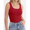 image:imageANRABESS Tank Top for Women Built in Bra Summer Scoop Neck Sleeveless ShirtRed