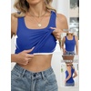 image:imageANRABESS Tank Top for Women Built in Bra Summer Scoop Neck Sleeveless ShirtRoyal Blue