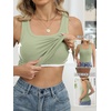image:imageANRABESS Tank Top for Women Built in Bra Summer Scoop Neck Sleeveless ShirtSage Green