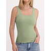 image:imageANRABESS Tank Top for Women Built in Bra Summer Scoop Neck Sleeveless ShirtSage Green