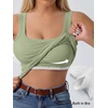 image:imageANRABESS Tank Top for Women Built in Bra Summer Scoop Neck Sleeveless ShirtSage Green