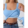 image:imageANRABESS Tank Top for Women Built in Bra Summer Scoop Neck Sleeveless ShirtSky Blue
