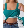 image:imageANRABESS Tank Top for Women Built in Bra Summer Scoop Neck Sleeveless ShirtTeal