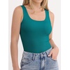 image:imageANRABESS Tank Top for Women Built in Bra Summer Scoop Neck Sleeveless ShirtTeal