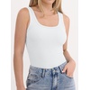 image:imageANRABESS Tank Top for Women Built in Bra Summer Scoop Neck Sleeveless ShirtWhite