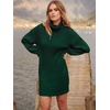 image:imageANRABESS Women Oversized Cowl Neck Fall Long Sleeve Sweater DressDark Green