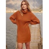 image:imageANRABESS Women Oversized Cowl Neck Fall Long Sleeve Sweater DressPumpkin