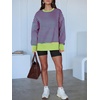 image:imageANRABESS Women Oversized Sweatshirts Fall Outfits with ThumbholePink Green Striped