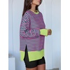image:imageANRABESS Women Oversized Sweatshirts Fall Outfits with ThumbholePink Green Striped
