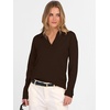 image:imageANRABESS Women Polo V Neck Lightweight Fall SweatersCoffee