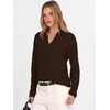 image:imageANRABESS Women Polo V Neck Lightweight Fall SweatersCoffee