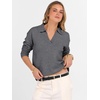 image:imageANRABESS Women Polo V Neck Lightweight Fall SweatersDark Gray