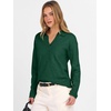 image:imageANRABESS Women Polo V Neck Lightweight Fall SweatersForest Green