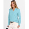 image:imageANRABESS Women Polo V Neck Lightweight Fall SweatersLight Blue