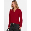image:imageANRABESS Women Polo V Neck Lightweight Fall SweatersLight Red