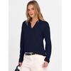 image:imageANRABESS Women Polo V Neck Lightweight Fall SweatersNavy Blue