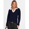 image:imageANRABESS Women Polo V Neck Lightweight Fall SweatersNavy White