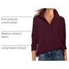image:imageANRABESS Women Polo V Neck Lightweight Fall SweatersRed