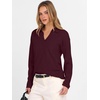 image:imageANRABESS Women Polo V Neck Lightweight Fall SweatersRed