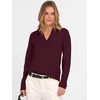 image:imageANRABESS Women Polo V Neck Lightweight Fall SweatersRed