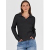 image:imageANRABESS Womens Cable Knit Sweaters Long Sleeve Polo Fall OutfitsBlack