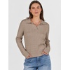 image:imageANRABESS Womens Cable Knit Sweaters Long Sleeve Polo Fall OutfitsBright Tan