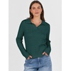 image:imageANRABESS Womens Cable Knit Sweaters Long Sleeve Polo Fall OutfitsDeep Green