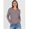 image:imageANRABESS Womens Cable Knit Sweaters Long Sleeve Polo Fall OutfitsPurple Taupe
