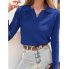 image:imageANRABESS Womens Cable Knit Sweaters Long Sleeve Polo Fall OutfitsRoyal Blue