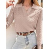 image:imageANRABESS Womens Cable Knit Sweaters Long Sleeve Polo Fall OutfitsTaffy