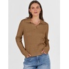 image:imageANRABESS Womens Cable Knit Sweaters Long Sleeve Polo Fall OutfitsTan