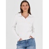 image:imageANRABESS Womens Cable Knit Sweaters Long Sleeve Polo Fall OutfitsWhite