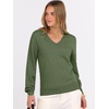 image:imageANRABESS Womens Fall Long Sleeve V Neck Lightweight Sweaters TopArmy Green