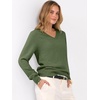 image:imageANRABESS Womens Fall Long Sleeve V Neck Lightweight Sweaters TopArmy Green