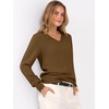 image:imageANRABESS Womens Fall Long Sleeve V Neck Lightweight Sweaters TopCaramel