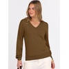 image:imageANRABESS Womens Fall Long Sleeve V Neck Lightweight Sweaters TopCaramel
