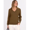 image:imageANRABESS Womens Fall Long Sleeve V Neck Lightweight Sweaters TopCaramel