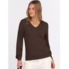 image:imageANRABESS Womens Fall Long Sleeve V Neck Lightweight Sweaters TopCoffee