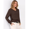 image:imageANRABESS Womens Fall Long Sleeve V Neck Lightweight Sweaters TopCoffee