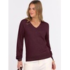 image:imageANRABESS Womens Fall Long Sleeve V Neck Lightweight Sweaters TopDark Red