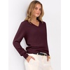 image:imageANRABESS Womens Fall Long Sleeve V Neck Lightweight Sweaters TopDark Red