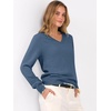 image:imageANRABESS Womens Fall Long Sleeve V Neck Lightweight Sweaters TopDeep Blue