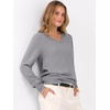 image:imageANRABESS Womens Fall Long Sleeve V Neck Lightweight Sweaters TopGrey
