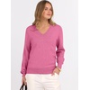 image:imageANRABESS Womens Fall Long Sleeve V Neck Lightweight Sweaters TopHot Pink