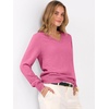 image:imageANRABESS Womens Fall Long Sleeve V Neck Lightweight Sweaters TopHot Pink